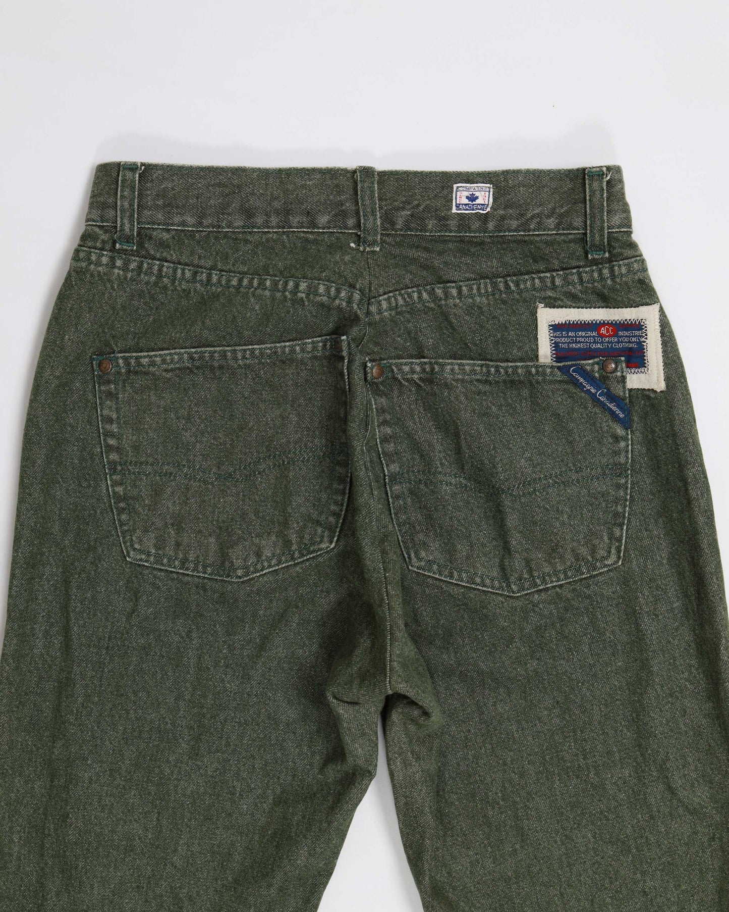 Compagnie Canadienne Tapered Fit Denim Jeans in Green W28