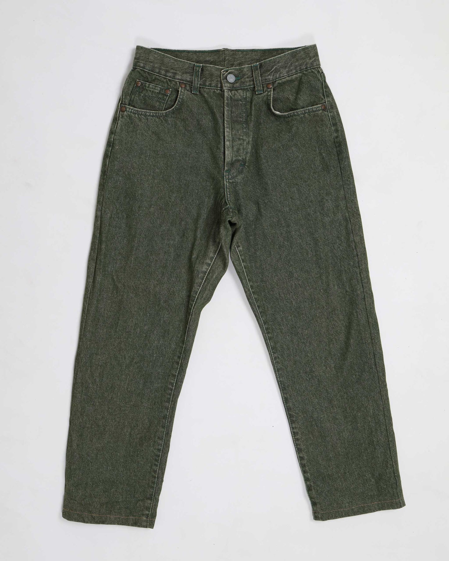 Compagnie Canadienne Tapered Fit Denim Jeans in Green W28
