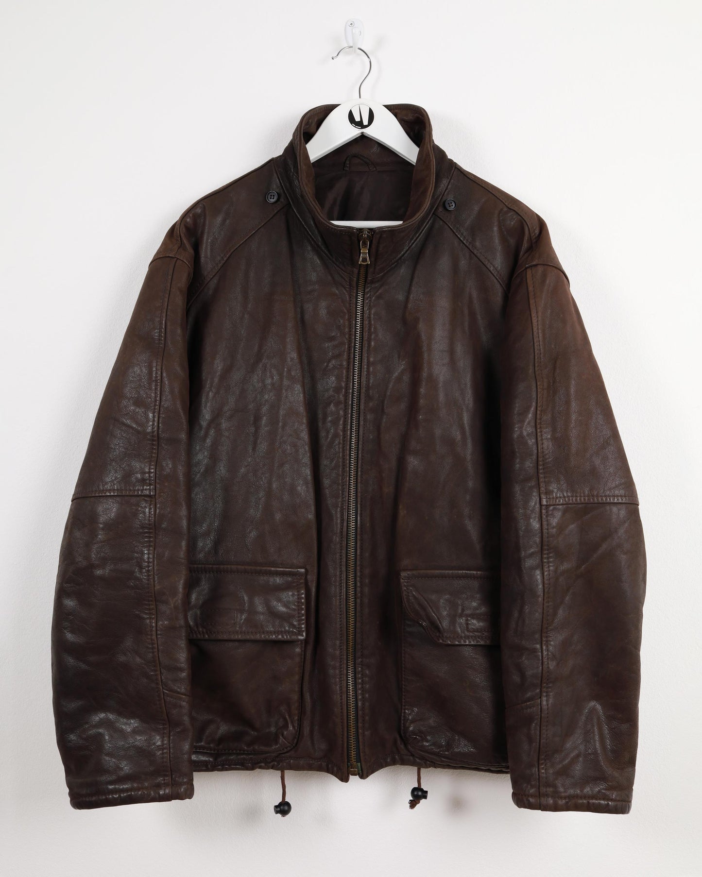 Bomber Leather Jacket Brown