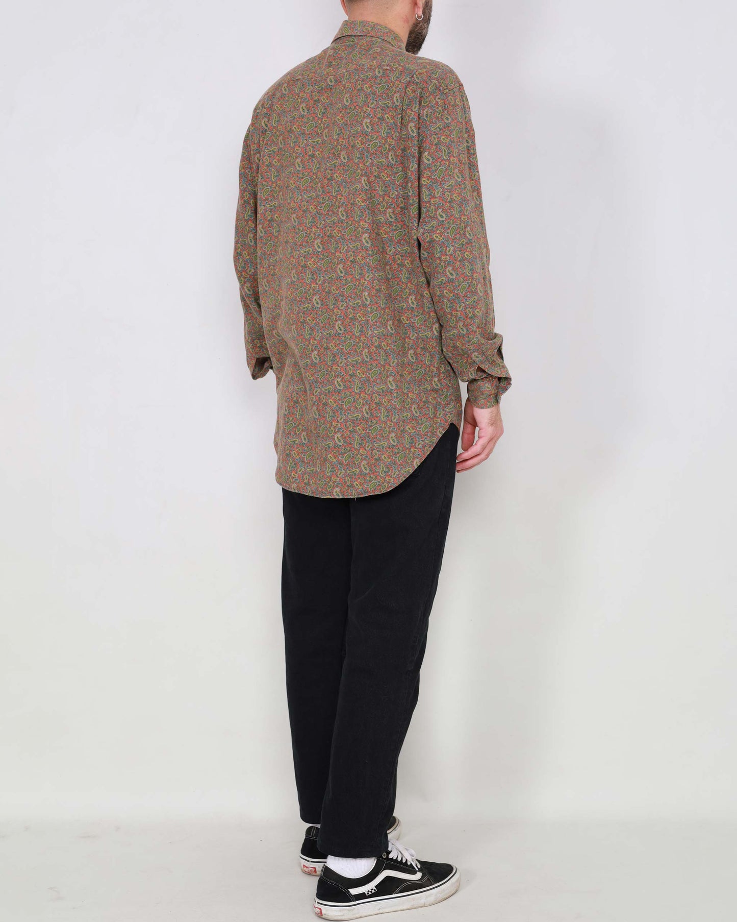 Sisley Asymmetric Patterned Long Sleeve Shirt M