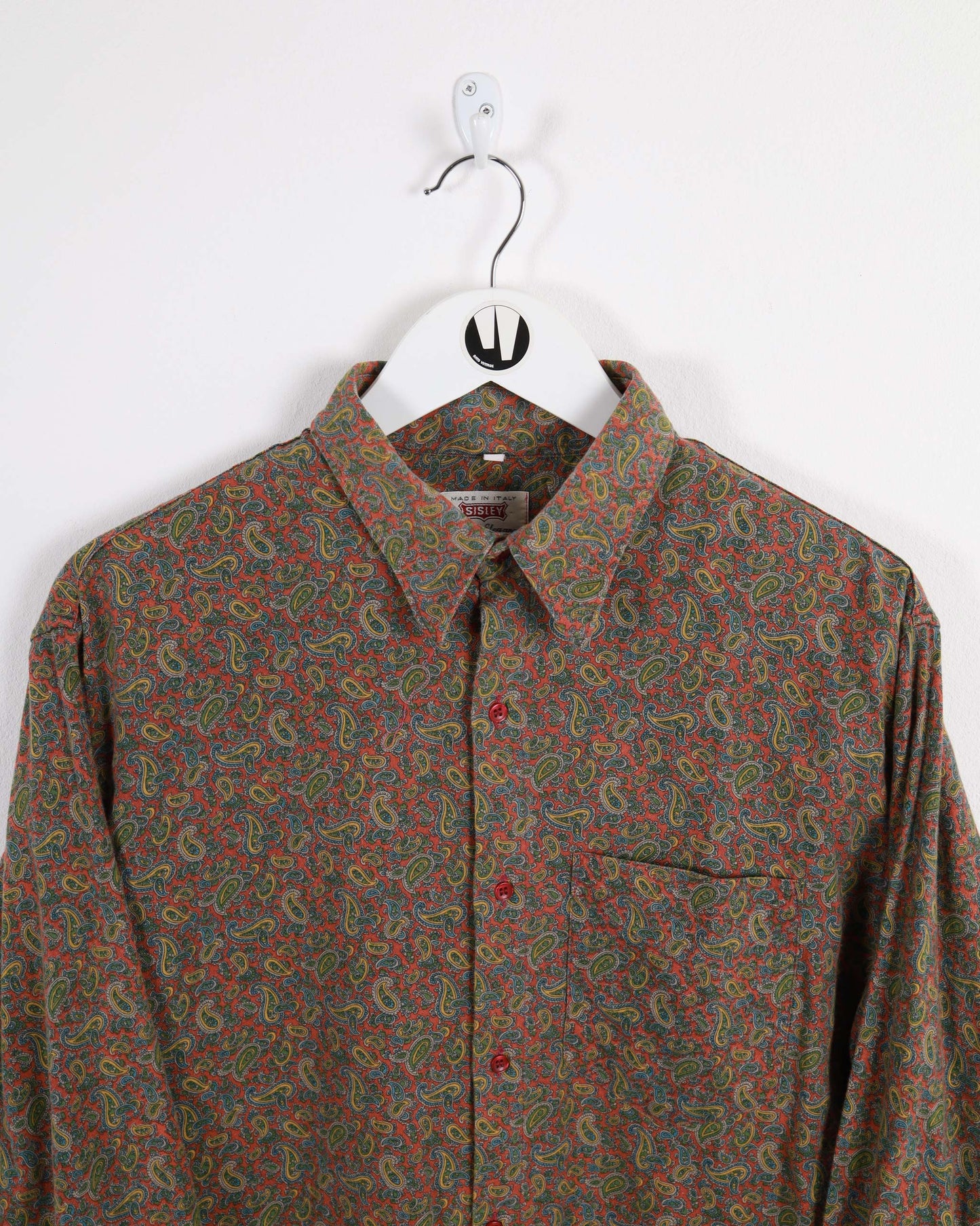 Sisley Asymmetric Patterned Long Sleeve Shirt M