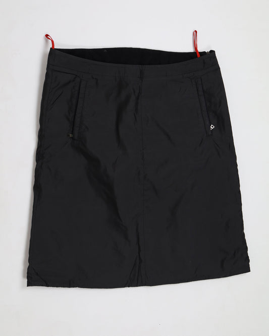 Prada Midi Skirt in Silk/Nylon, Black Size 46