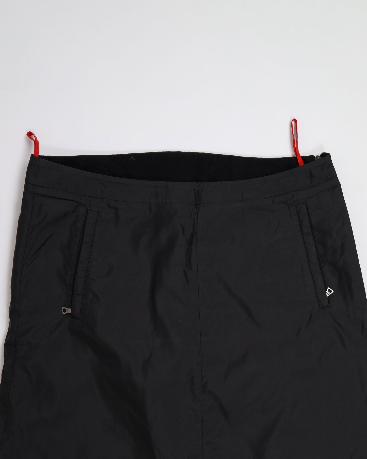 Prada Midi Skirt in Silk/Nylon, Black Size 46