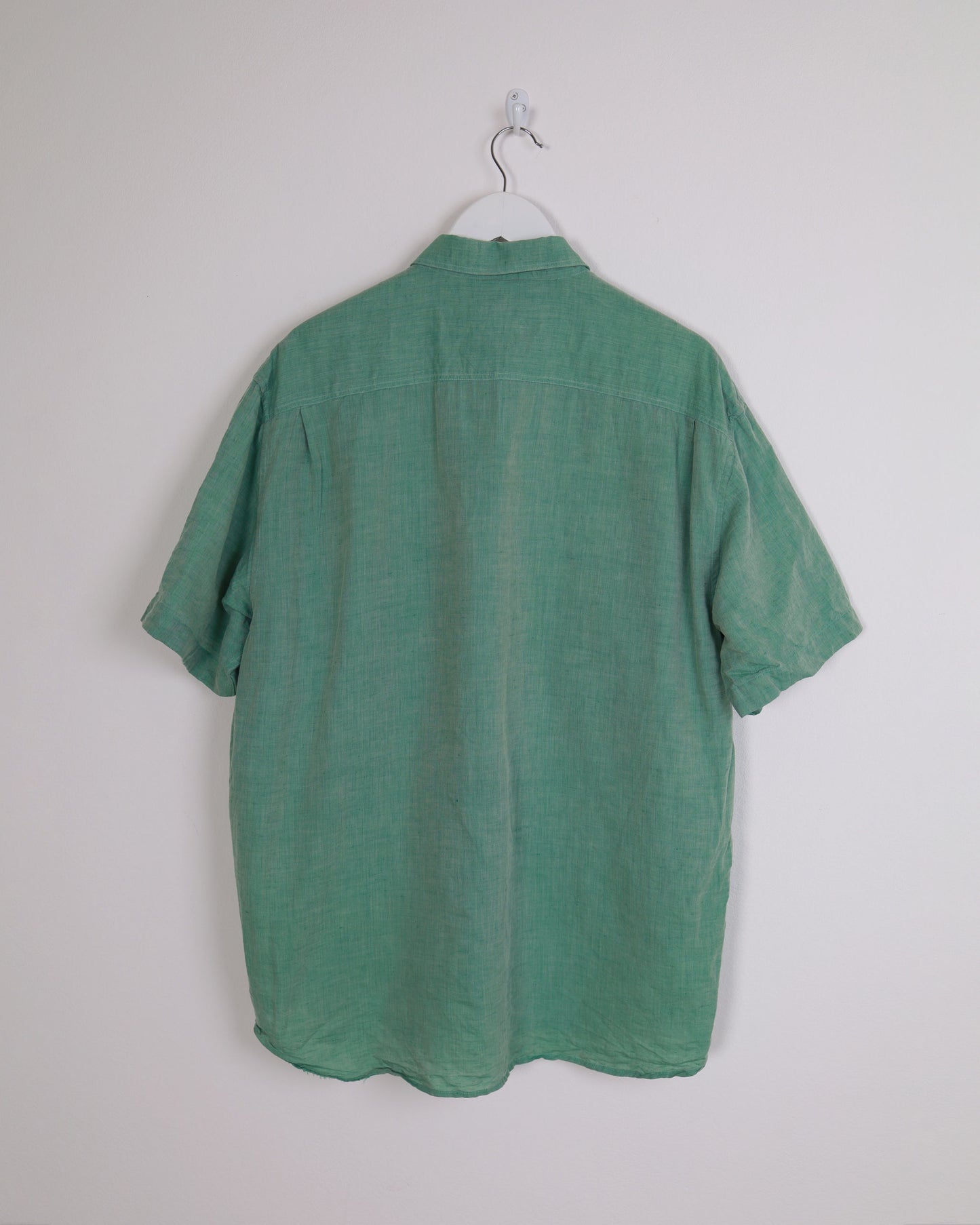 La Chemiserie Cacharel Linen Short Sleeve Shirt in Green