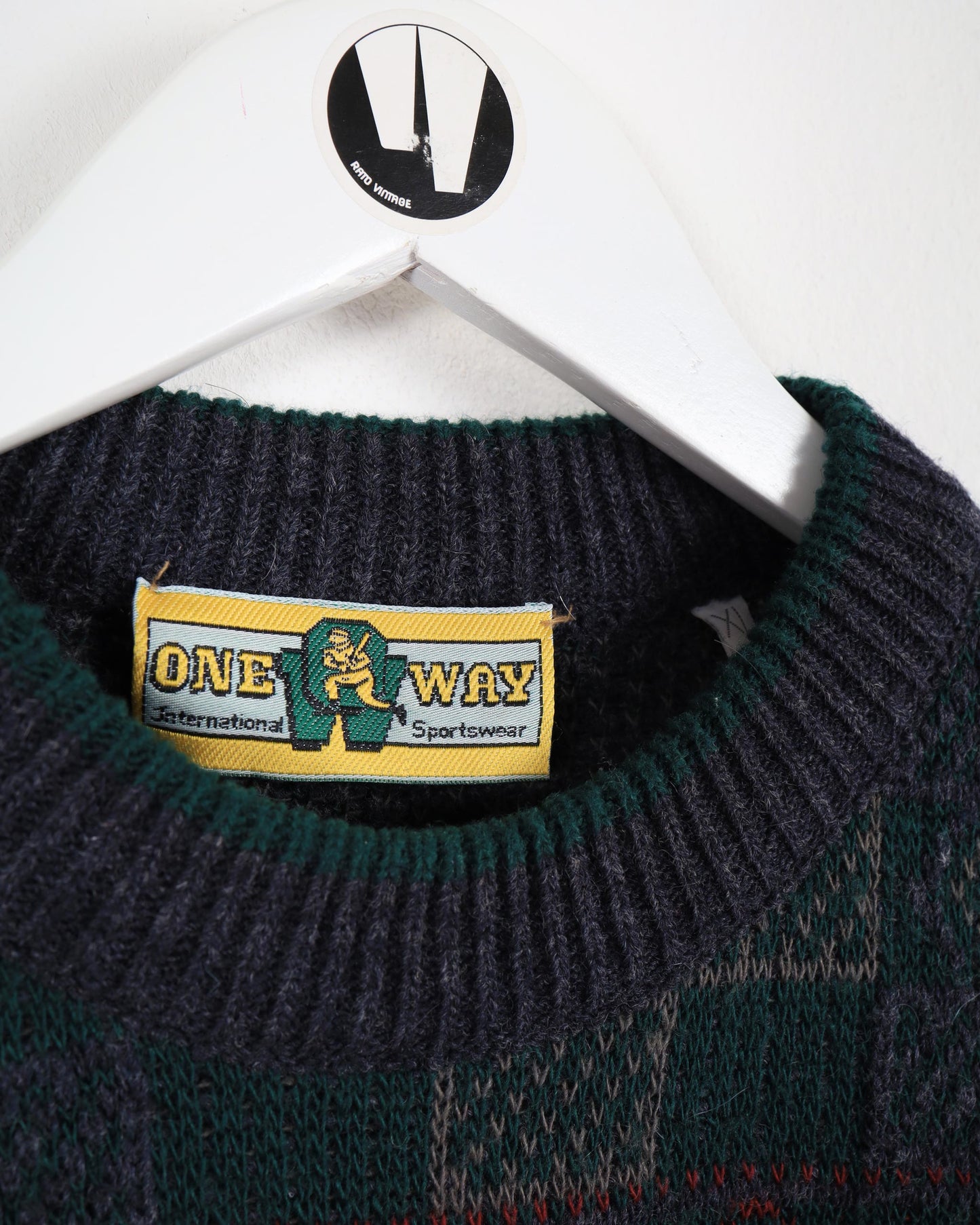 Maglione in lana con fantasia vintage One Way Sportswear