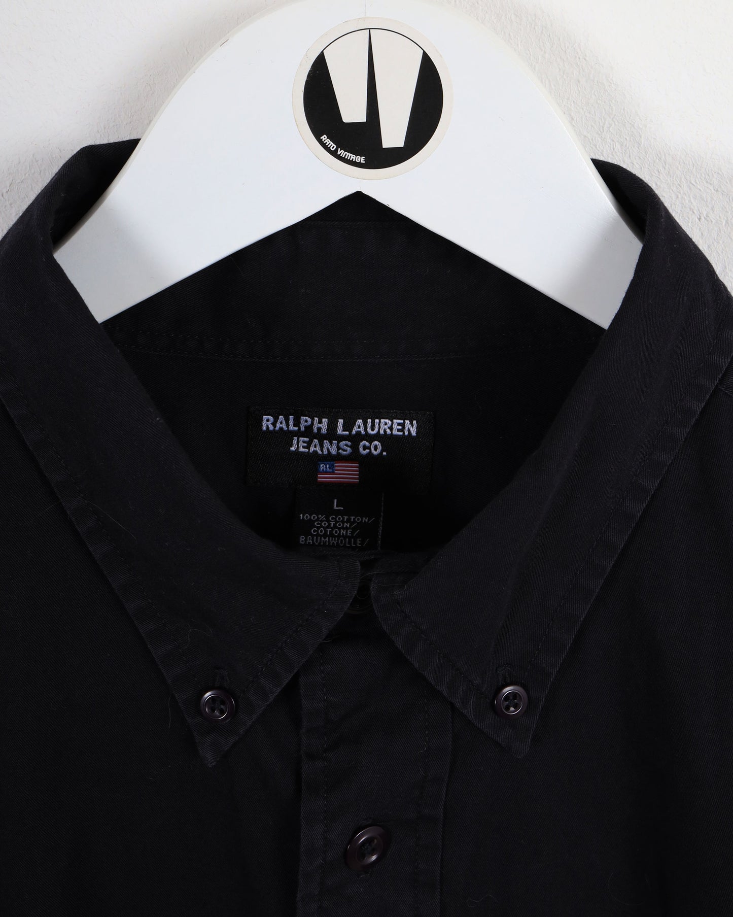Ralph Lauren Jeans Co. Camicia a maniche lunghe con taschino Nera