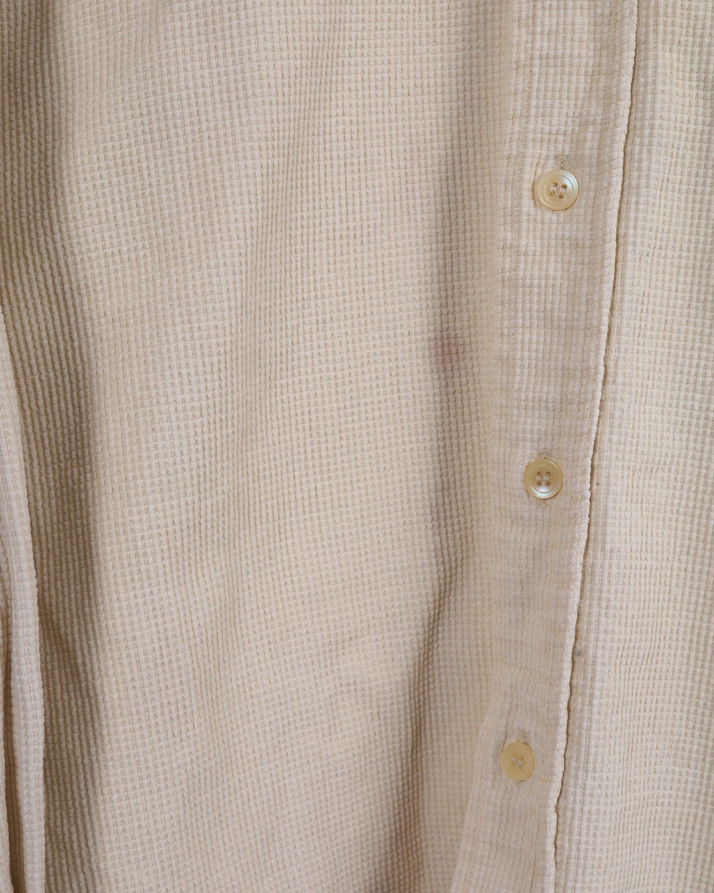 Vintage Atwardson Casual Cord Asymmetric Long Sleeve Shirt Beige