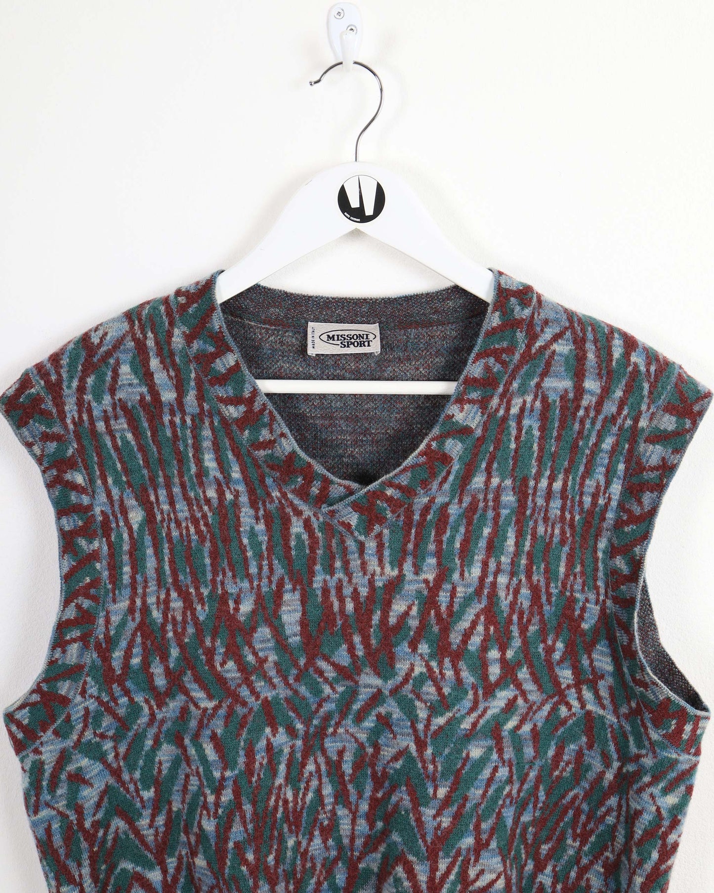 Vintage Missoni Sport Knitted V-Neck Wool Gilet Vest