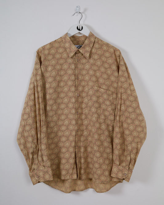 Vintage 90s Kaiko Abstract Floral Print Long Sleeve Shirt XL