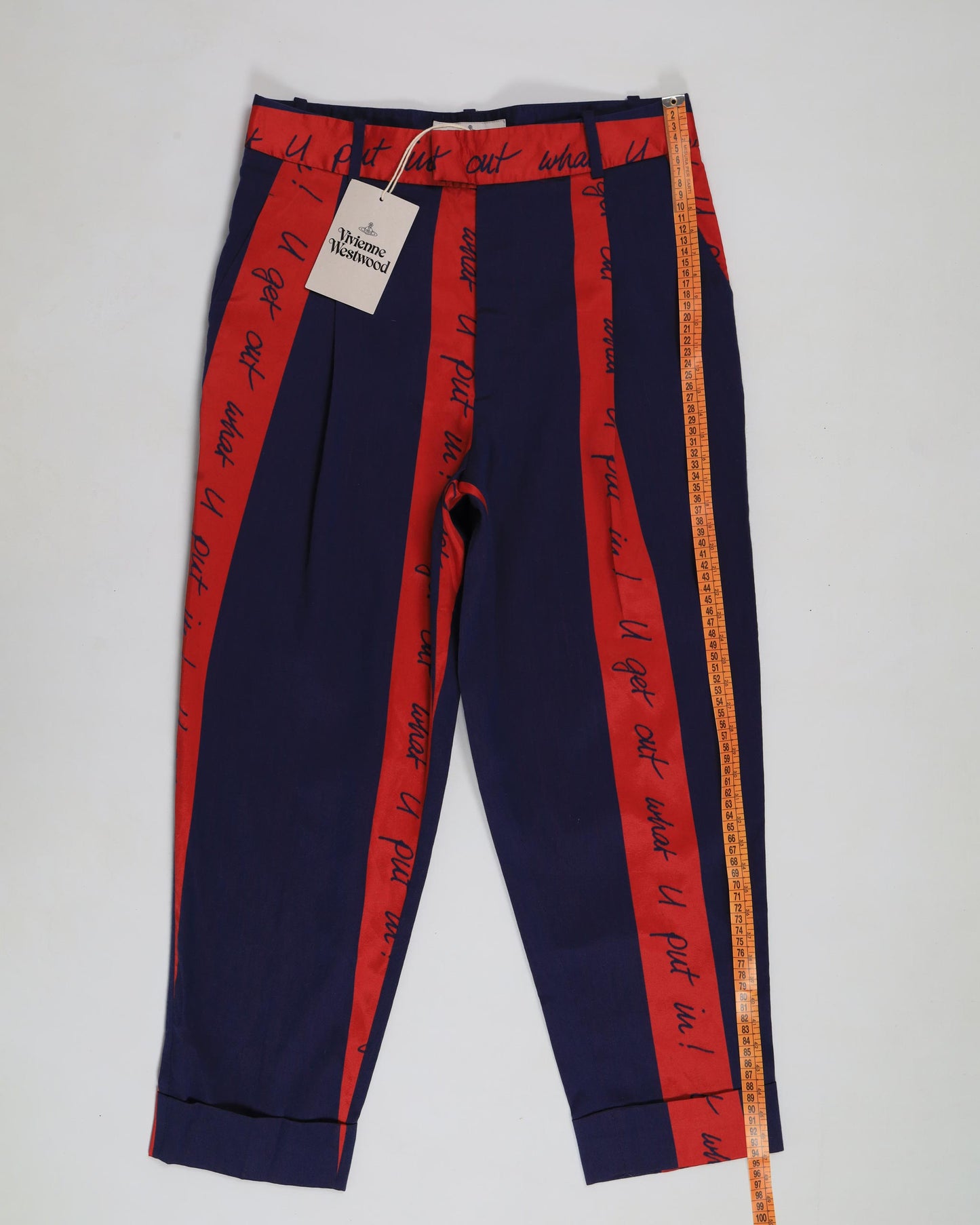 NEW Vivienne Westwood Tapered Fit Slogan Dave Trousers