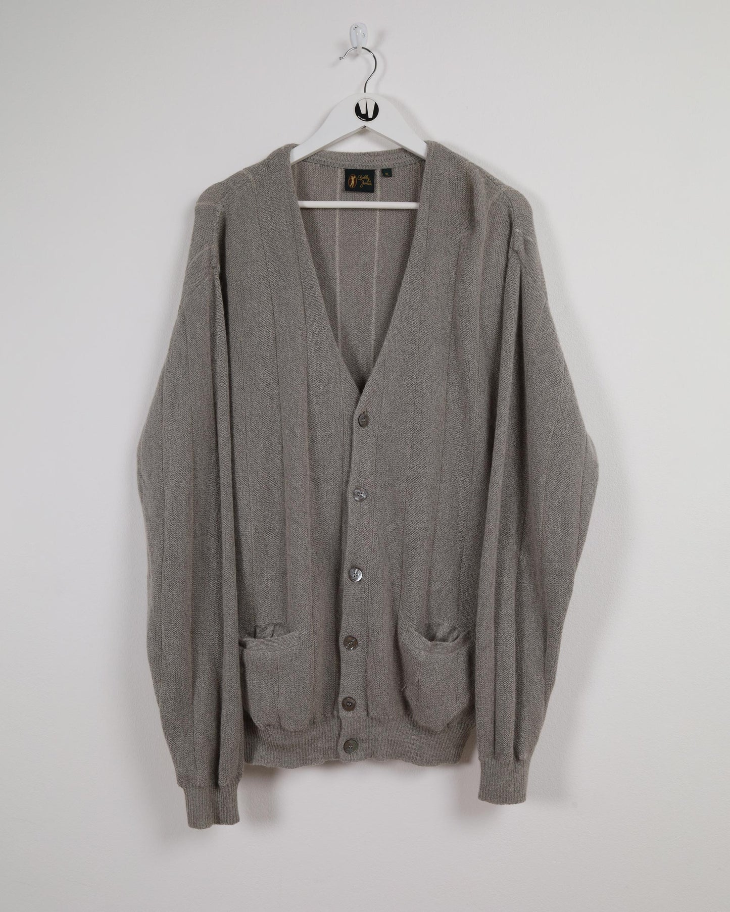 Bobby Jones Knitted Alpaca Wool Cardigan Grey XL