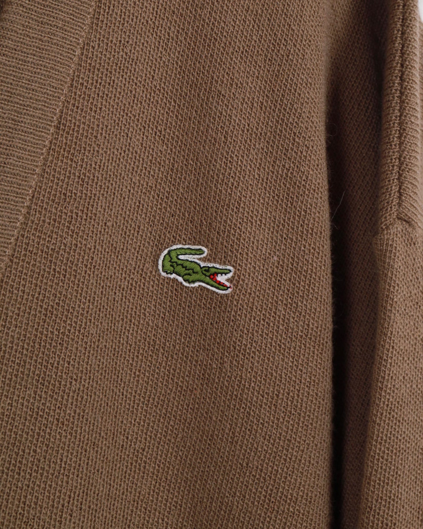 Lacoste Knitted Button Up Cardigan Brown XXL