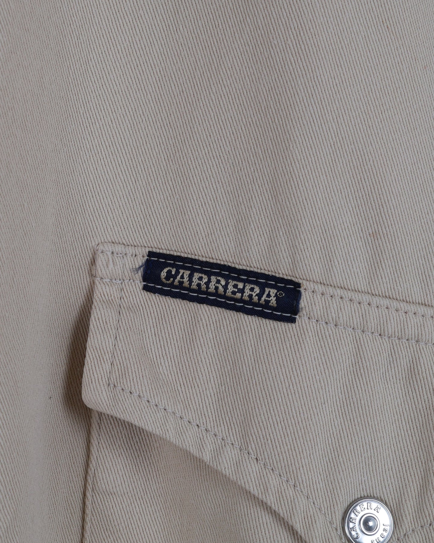 Carrera Regular Fit Snap On Plain Shirt in Beige XL