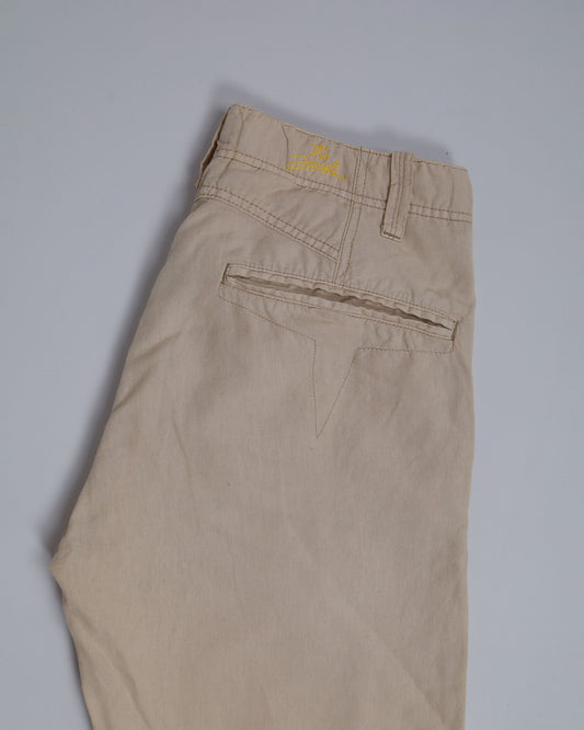 Pantaloni di lino dalla vestibilità dritta Diesel in beige W30