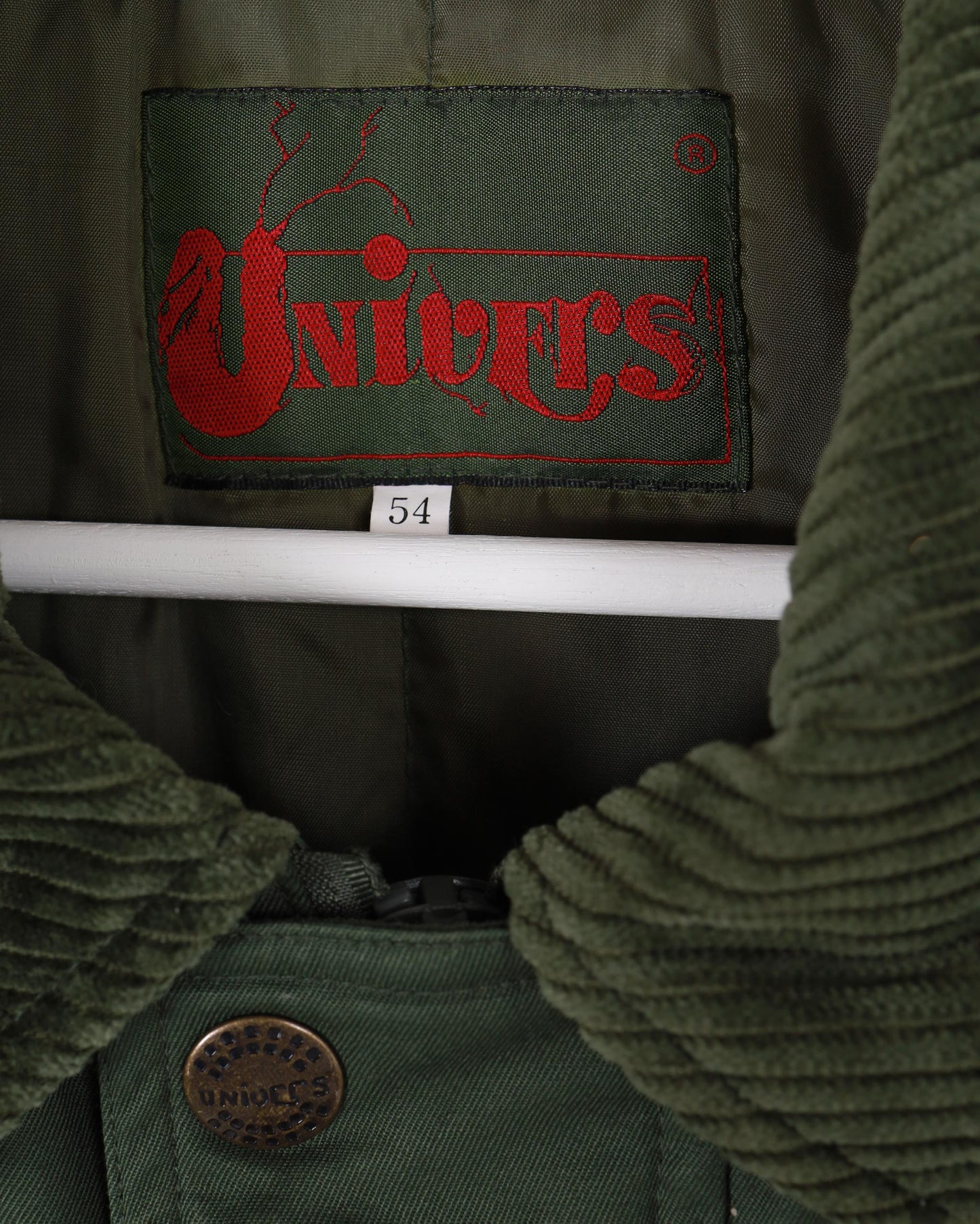 Univers Bomber Padded Jacket with Corduroy Collar/Shoulder Detail Khaki 54