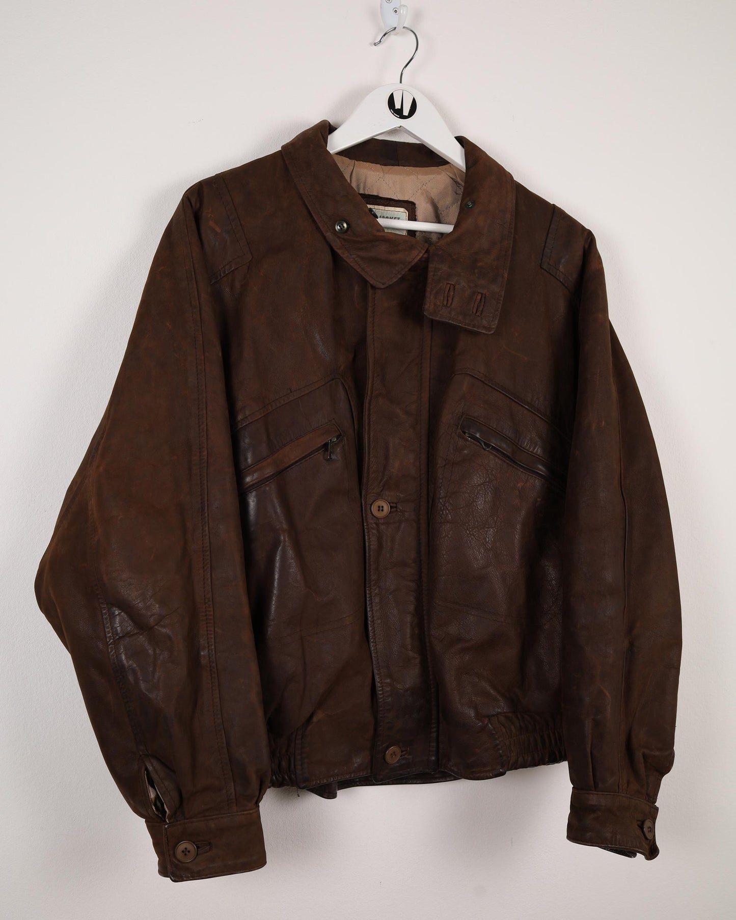 Giacca vintage da mosca, giacca in pelle bomber da aviatore con pelliccia sul collo rimovibile