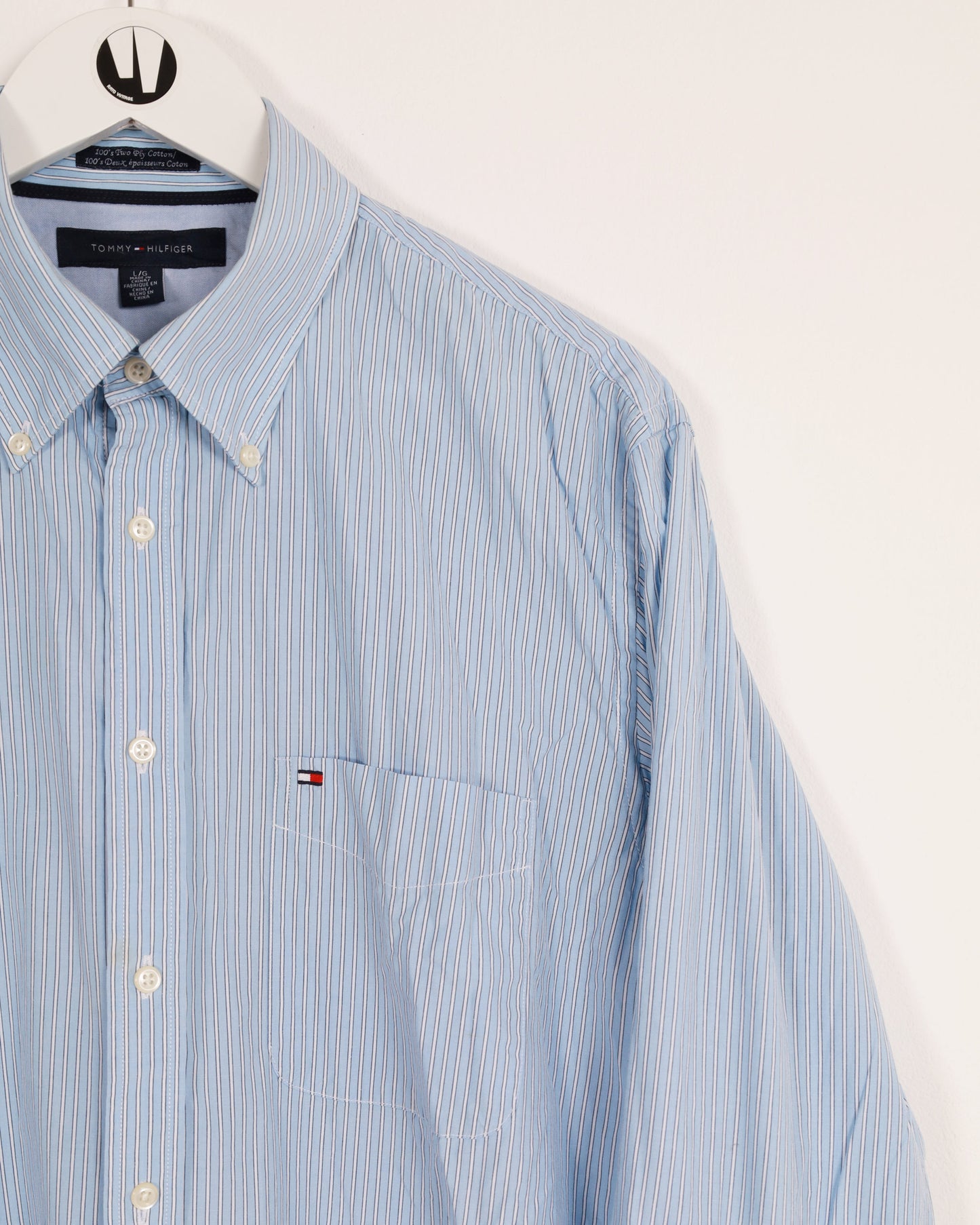 Tommy Hilfiger Striped Long Sleeve Shirt Blue L