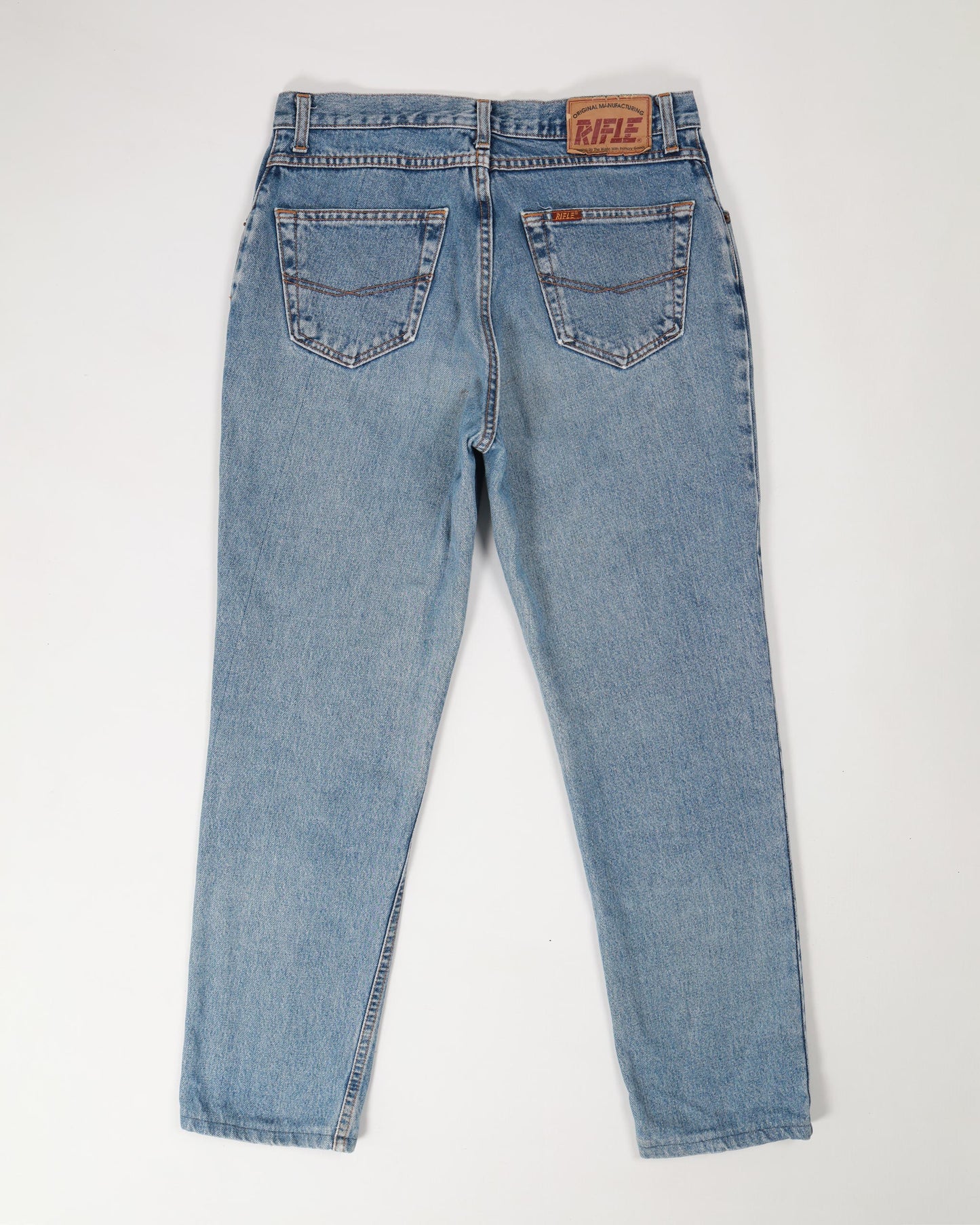 Rifle Tapered Fit Denim Jeans in Blue Size W30