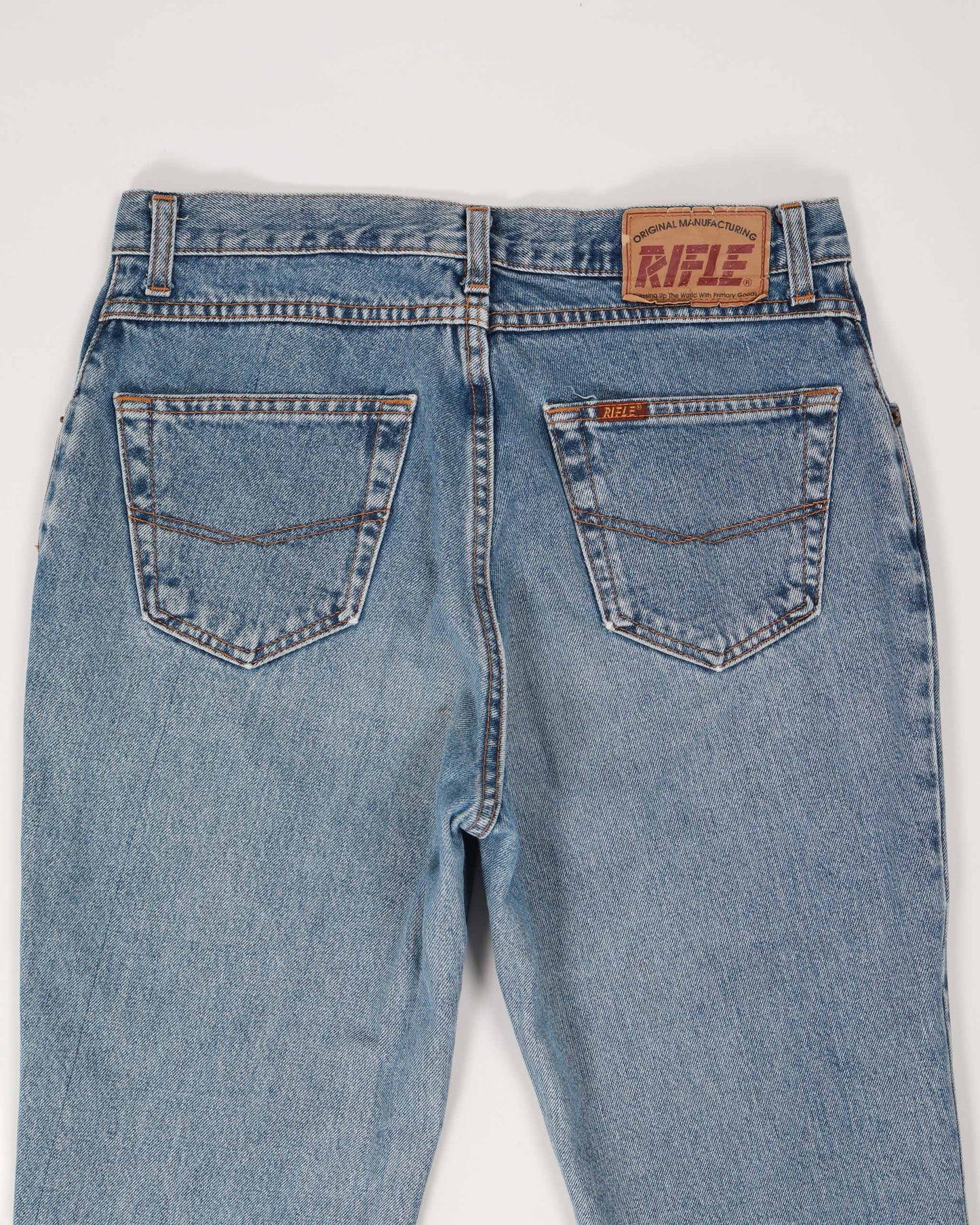 Rifle Tapered Fit Denim Jeans in Blue Size W30