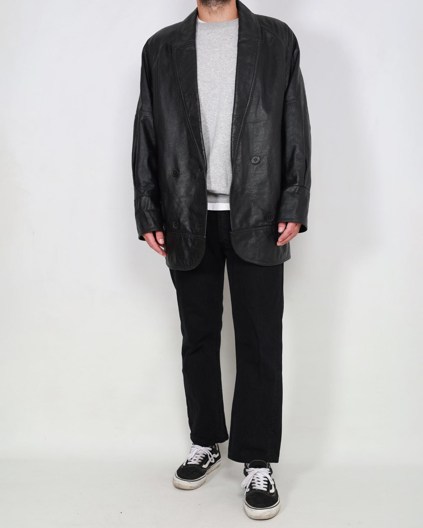 W’ Prumpo Leather Jacket Black L