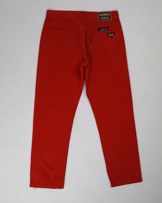 Jeans denim Avirex vestibilità dritta in rosso taglia W33