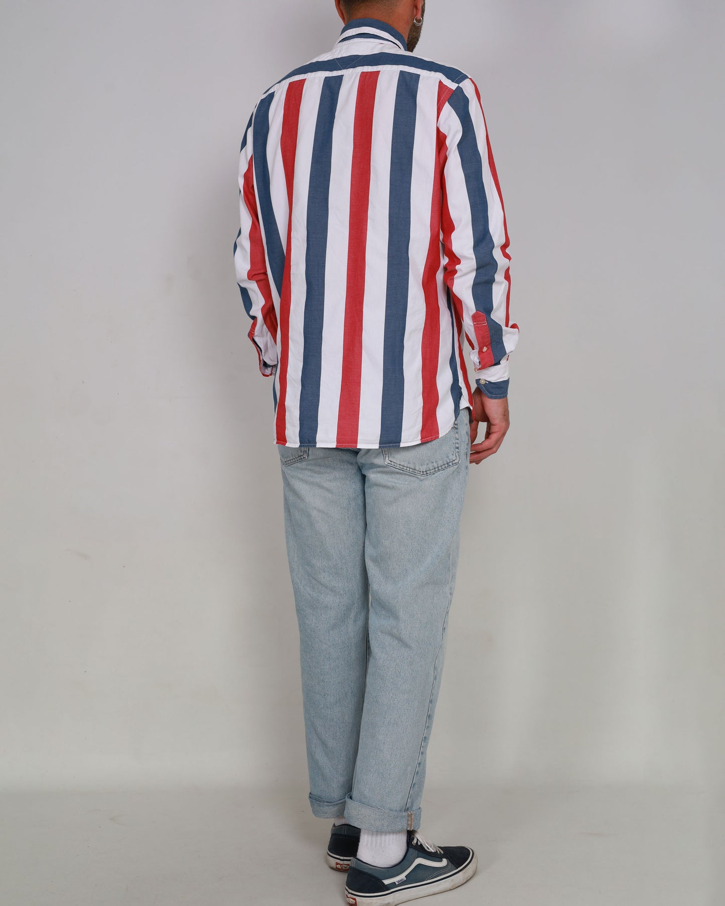 Tommy Hilfiger Regular Fit Striped Long Sleeve Shirt Red/Blue M