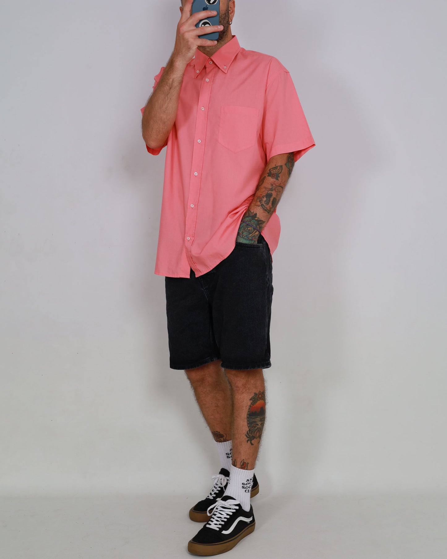 Officina Della Camicia Short Sleeve Shirt in Pink XL