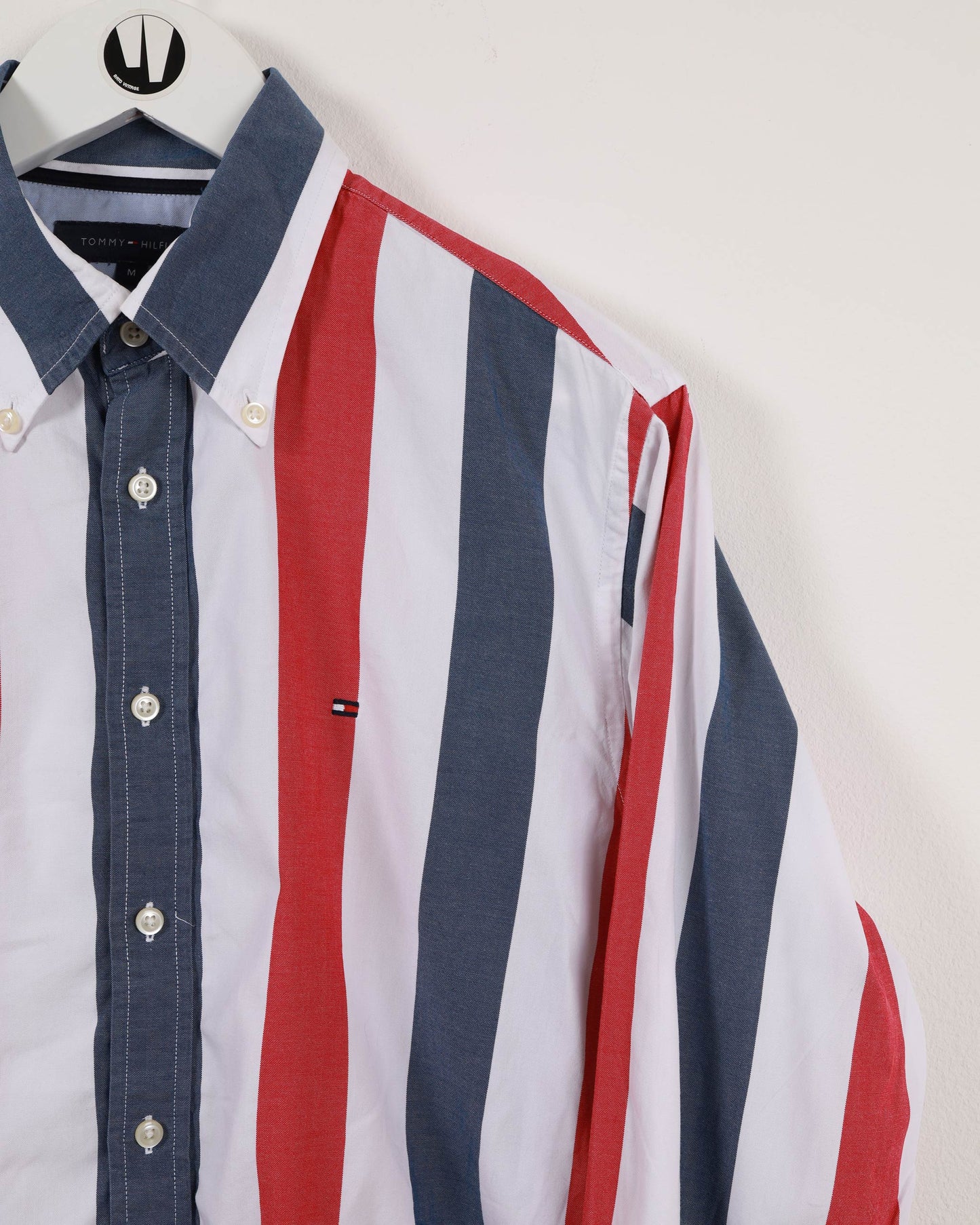 Tommy Hilfiger Regular Fit Striped Long Sleeve Shirt Red/Blue M