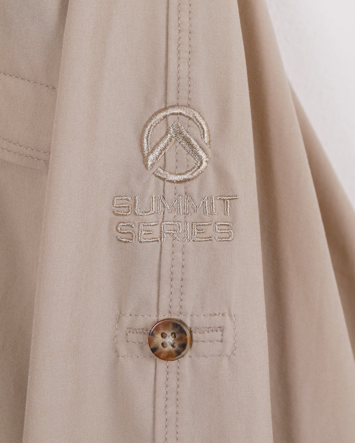 The North Face Summit Series Button Up Nylon Beige Lightweight Shirt Jacket XXL
