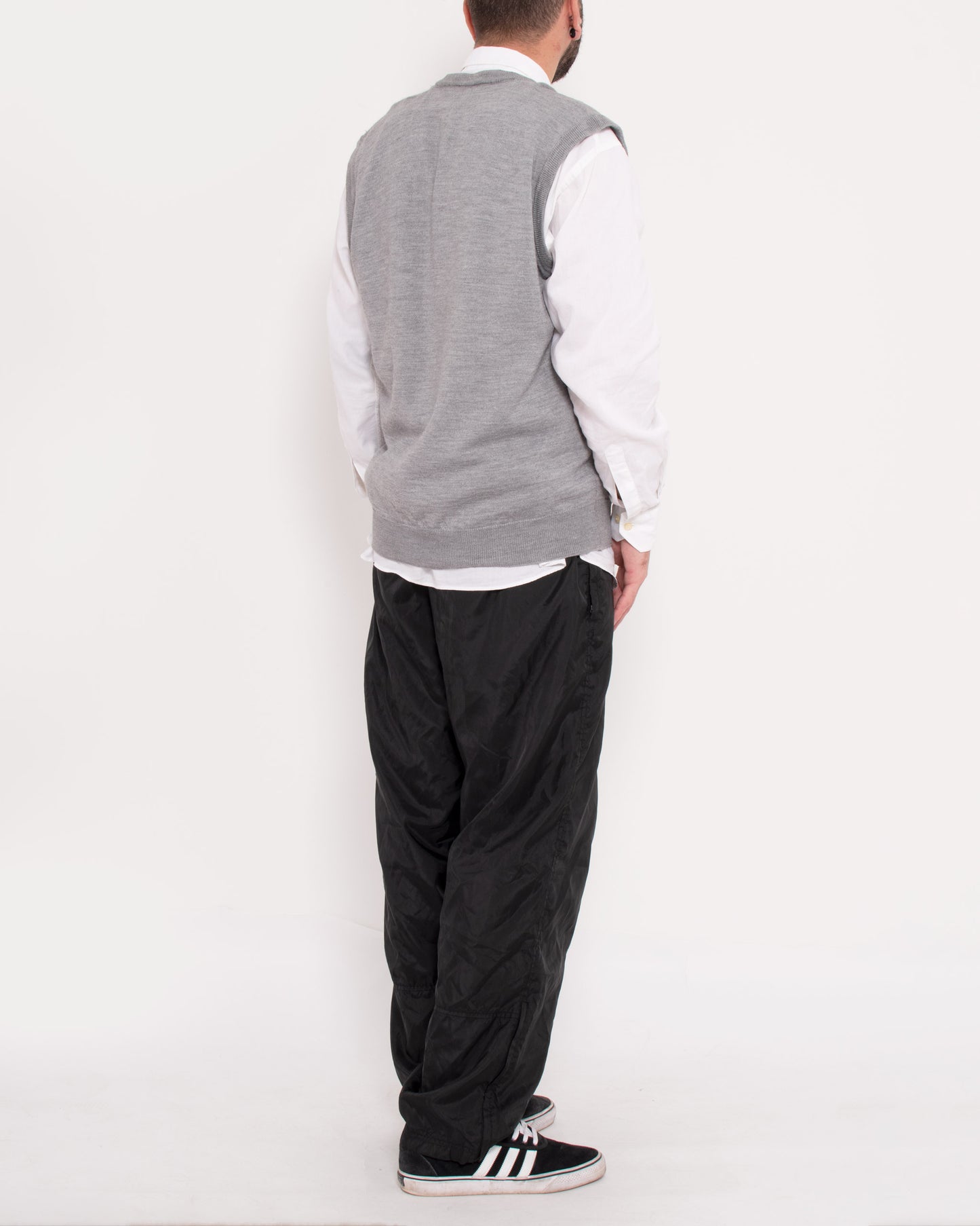 Knitted V-Neck Gilet Vest Grey