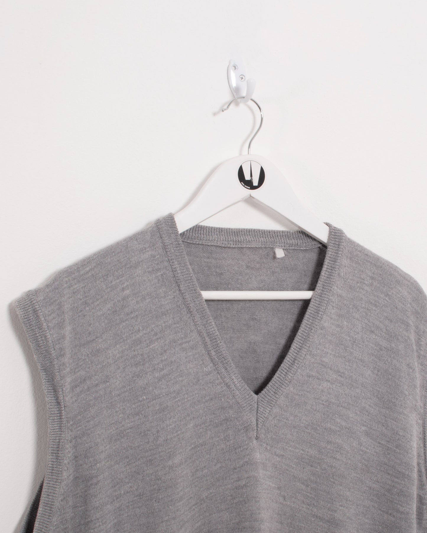 Knitted V-Neck Gilet Vest Grey
