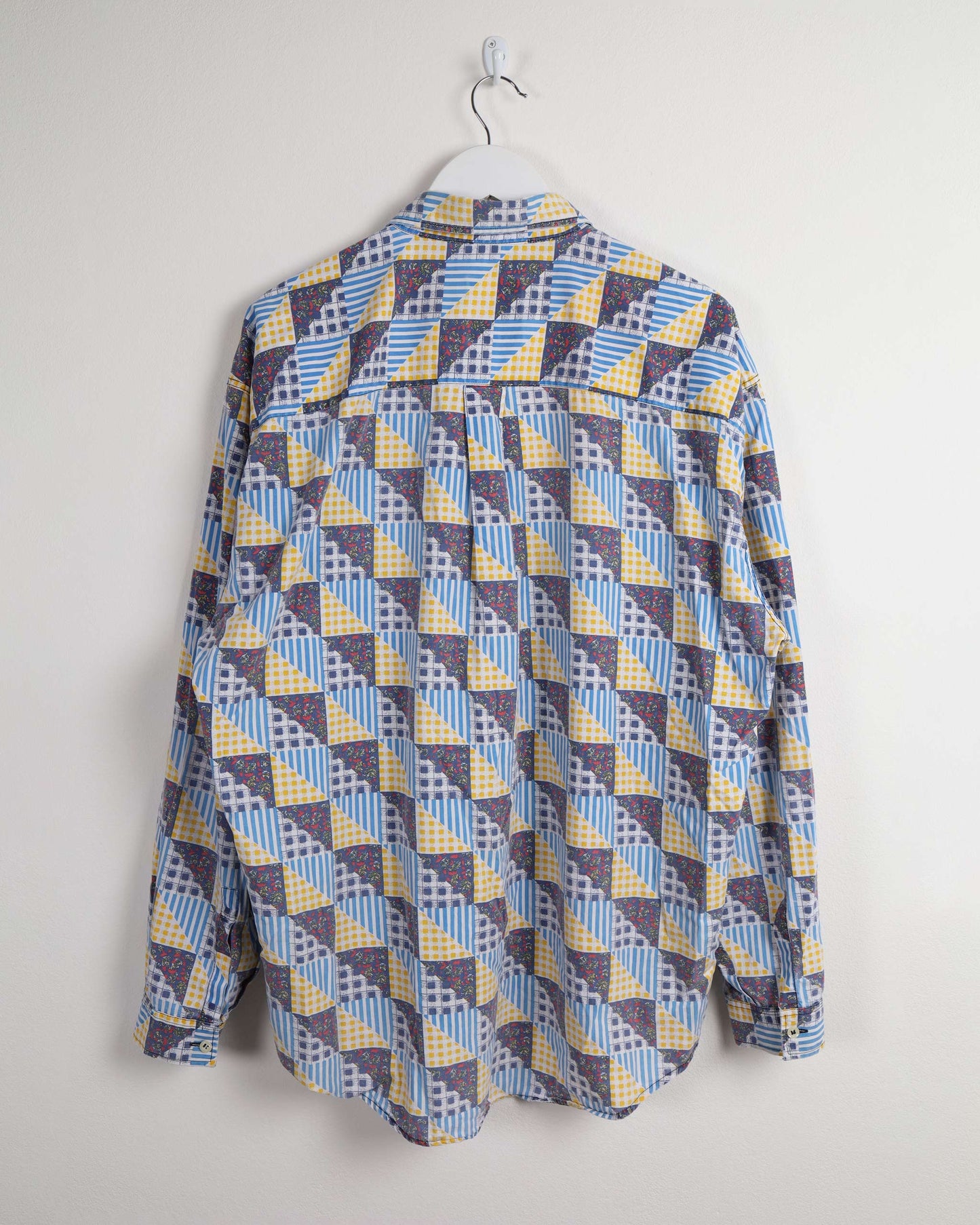 Mixim Patterned Long Sleeve Shirt Blue XL