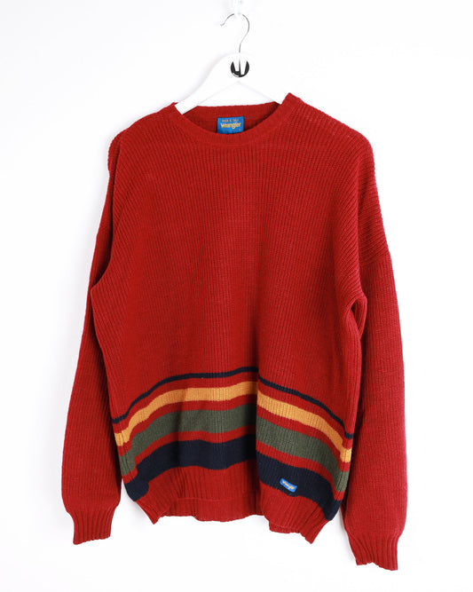 Wrangler Knitted Wool Jumper Red