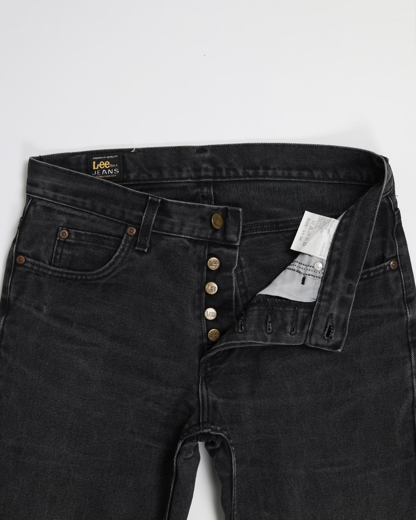 Straight Fit Lee Seattle Denim Jeans Washed Black W31
