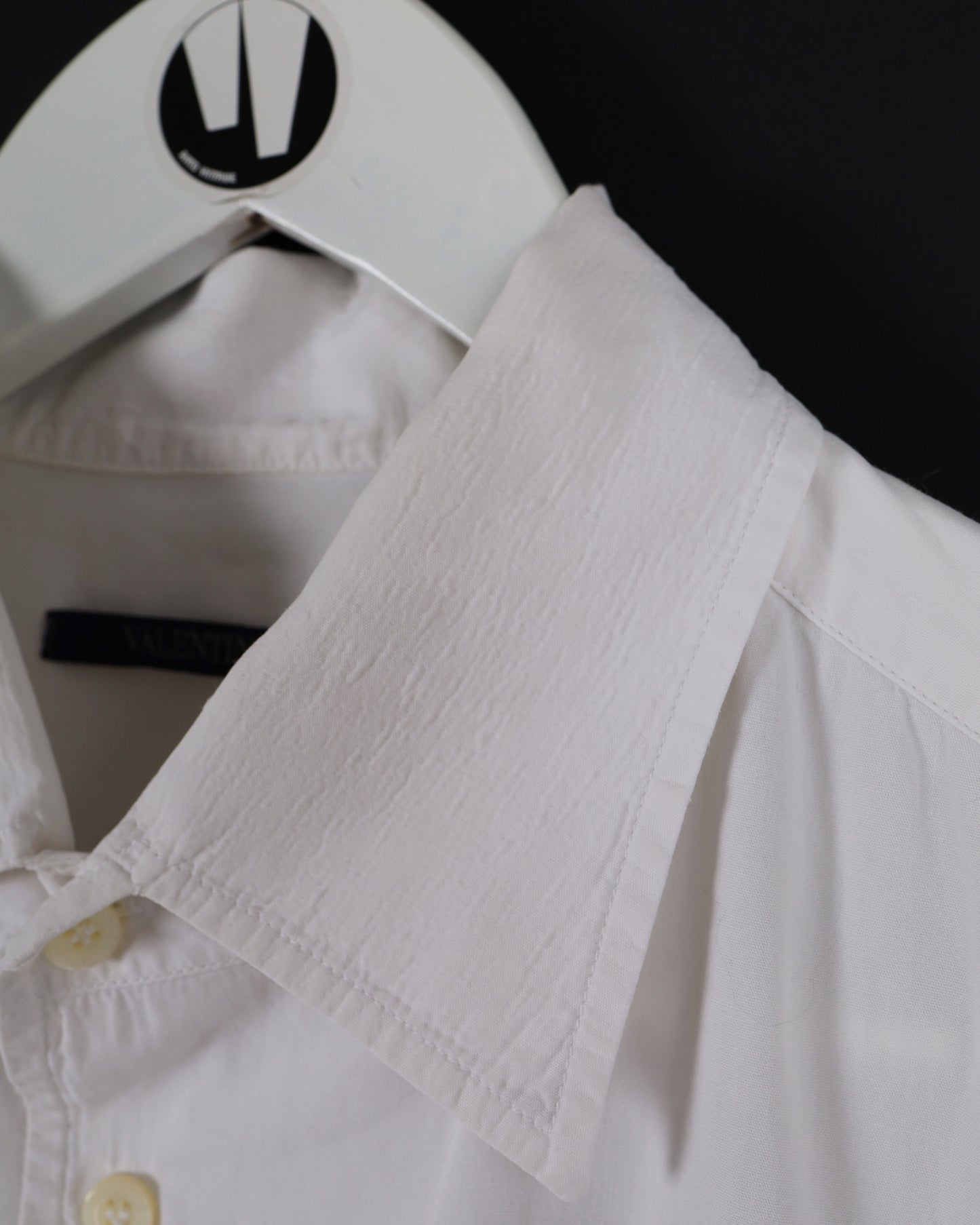 Valentino Short Sleeve Plain Shirt with Logo M White